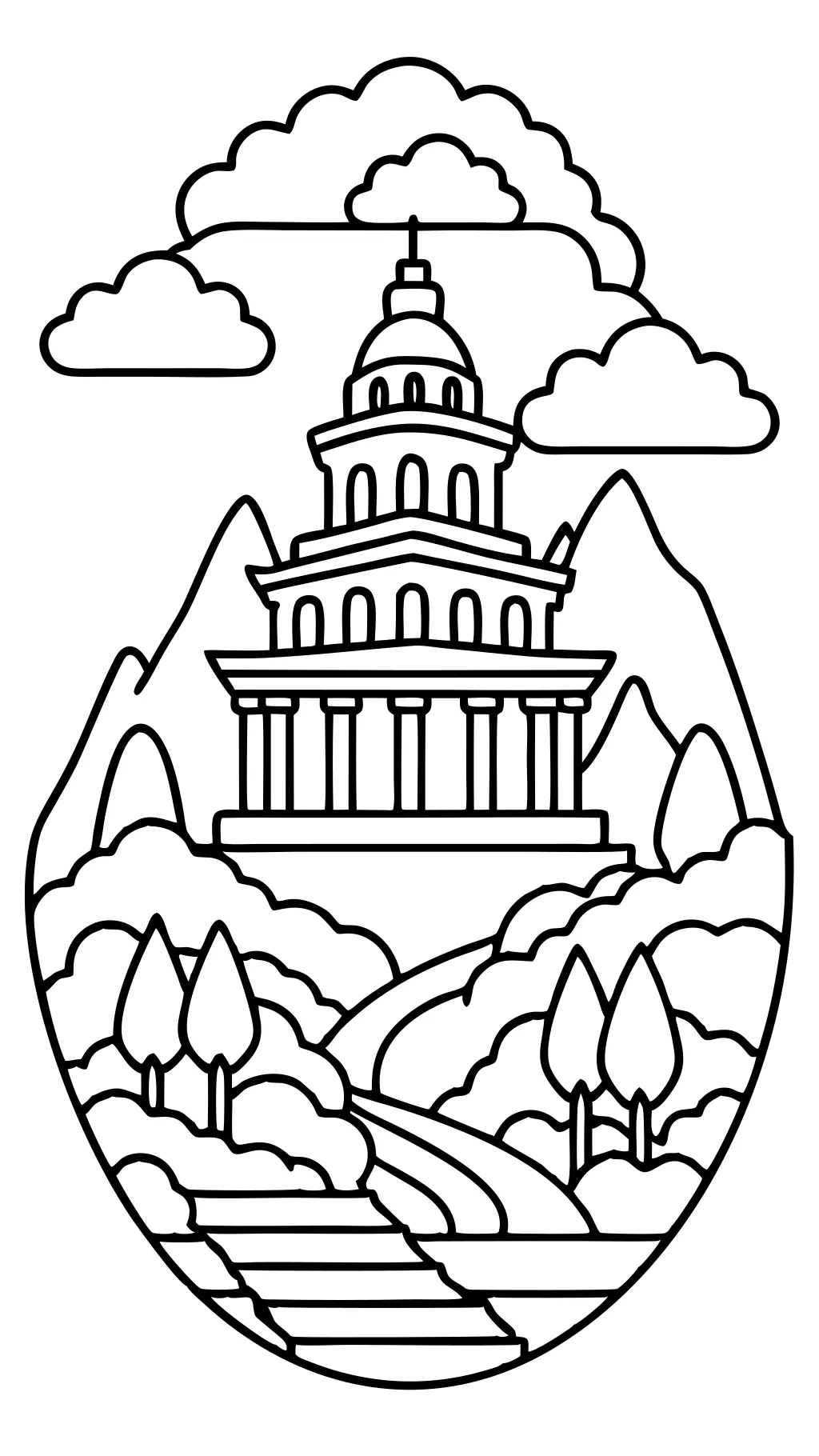 mt olympus coloring page